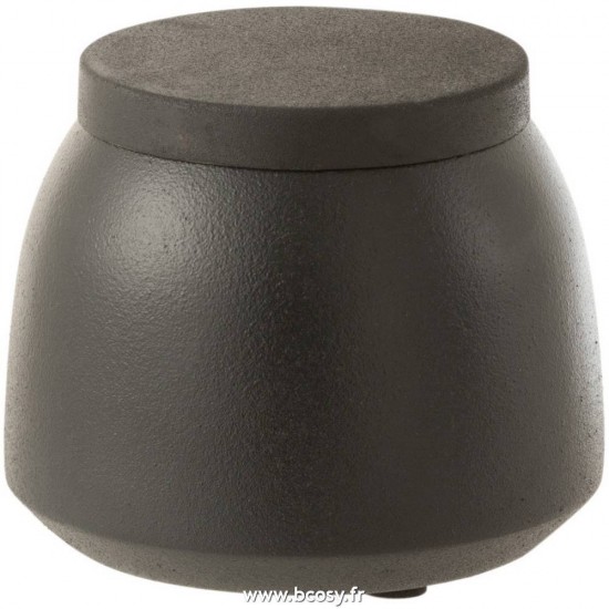 J Line Pot A Provision Metal Brillant Noir Large L12xB12xH10 cm Jline 17234 by Jolipa 17234