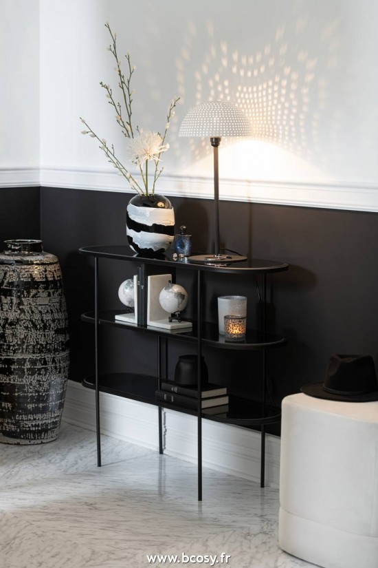 Jolipa J Line Jline Lampe Champignon Boules Metal Brillant Blanc Noir Large