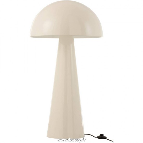 J Line Lampe Champignon Metal Brillant Blanc Extra Large L51xB51xH95 cm Jline 17241 by Jolipa 17241