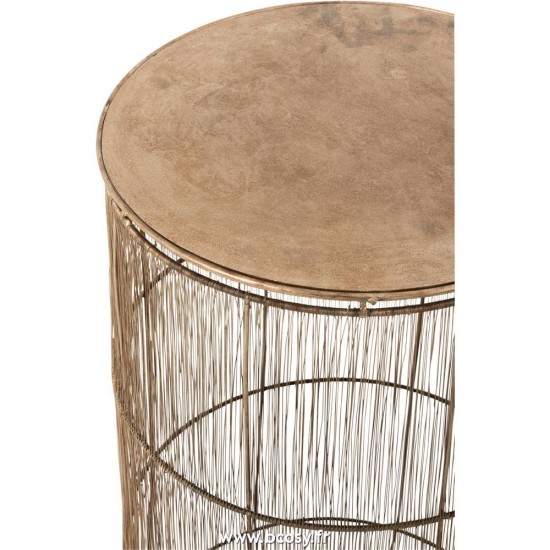 J-Line tables d appoint bouts de canapé Jolipa J Line Jline Set De 2 Table Gigogne Panier Haut Antique Marron