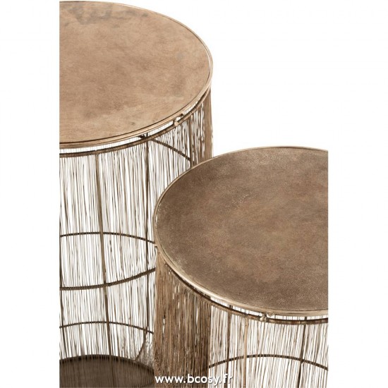 Jolipa J Line Jline Set De 2 Table Gigogne Panier Haut Antique Marron