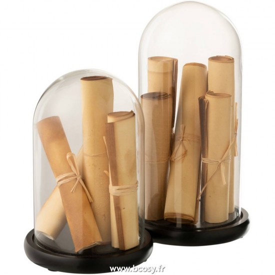 J-line 17486 Jolipa JLine objets deco cloche en verre avec objet