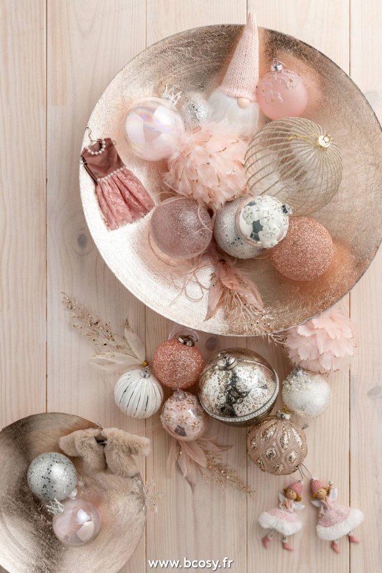 Jolipa J Line Jline Suspension Plumes Pierres Paillettes Vieux Rose