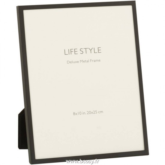 J Line Cadre Photo Bord Fin 20X25 Metal Noir Large L21xH25 cm Jline 17666 by Jolipa 17666