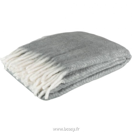 J Line Plaid Alpha Acrylique Laine Gris Blanc L130xB170 cm Jline 17970 by Jolipa 17970