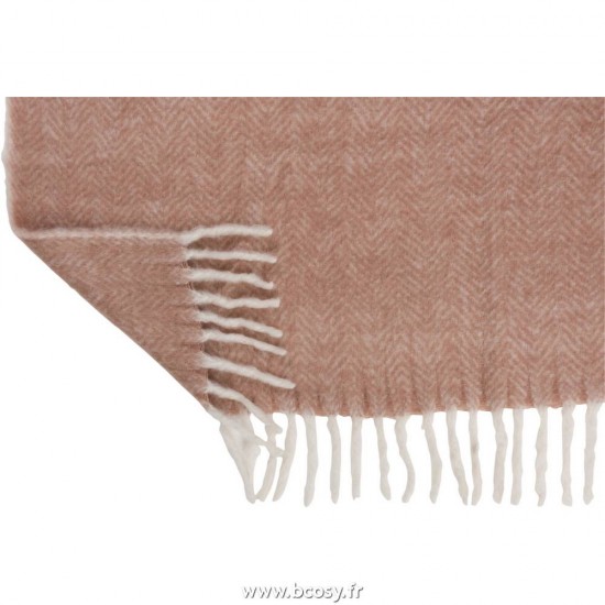 J-Line Jolipa J Line Jline Plaid Alpha Acrylique Laine Rose Blanc