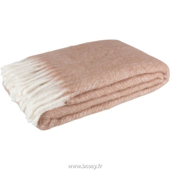 J Line Plaid Alpha Acrylique Laine Rose Blanc L130xB170 cm Jline 17971 by Jolipa 17971