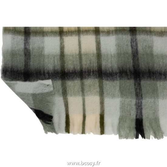 J-Line Jolipa J Line Jline Plaid Quadrille Acrylique Laine Marron Vert Blanc