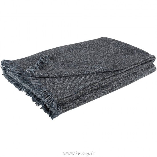 J Line Plaid Ethnique Coton Bleu L130xB170 cm Jline 17986 by Jolipa 17986