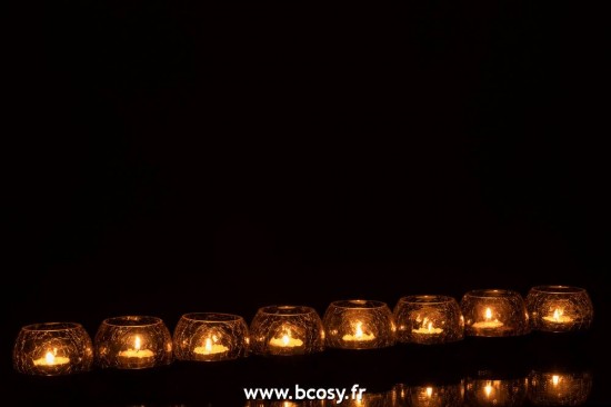 J-Line photophores Jolipa J Line Jline Photophore 8 Boules Craquele Verre Acier Inoxydable Noir