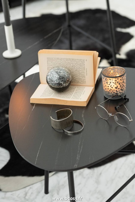 Jolipa J Line Jline Presse Papier Couches Verre Noir Argent Small