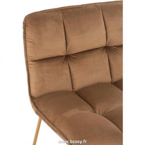 Jolipa J Line Jline Chaise Lounge Lisa Metal Textile Marron