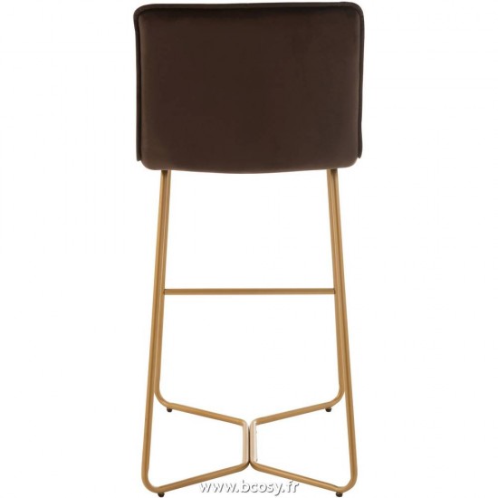 J-Line Sedia Bar Pierre Metallo/Tessuto Marrone Scuro