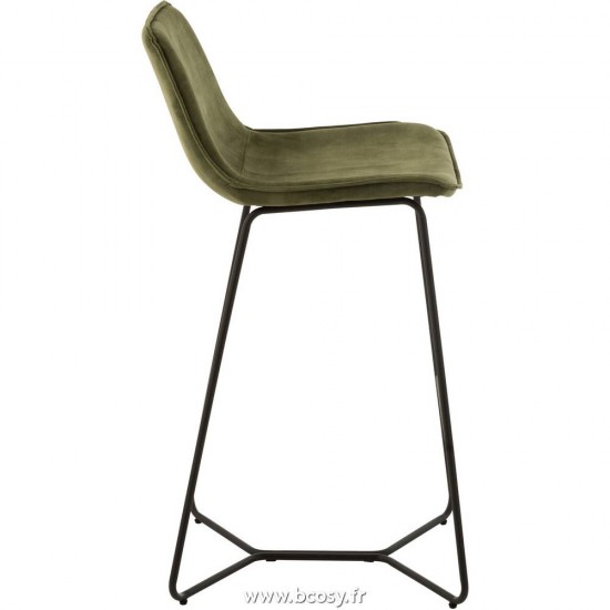 J-Line chaises tabourets de bar J Line Chaise De Bar Laurent Metal Textile Vert