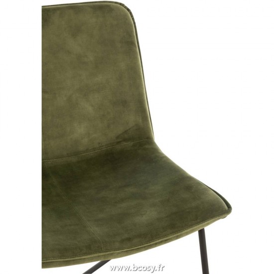 J-Line chaises lounges Jolipa J Line Jline Chaise Lounge Isabel Metal Textile Vert
