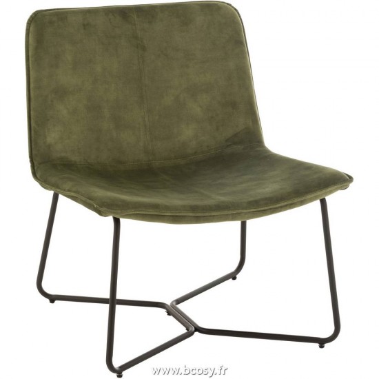 J Line Chaise Lounge Isabel Metal Textile Vert L71xB67xH77 cm Jline 19519 by Jolipa 19519