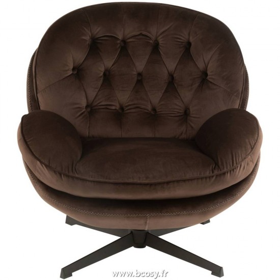 Jolipa Poltrona Relax + Poggiapiedi Metallo/Tessuto Marrone Scuro