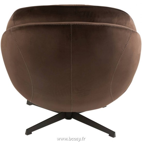 Jolipa J Line Jline Siege Relax Repose Pieds Metal Textile Maron Fonce