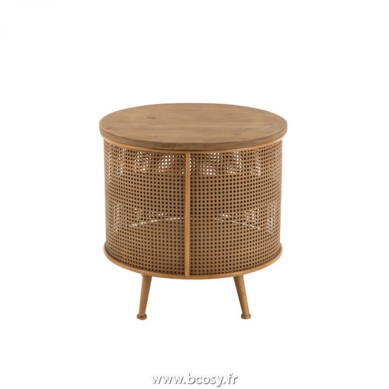 Jolipa J Line Jline Armoire Ronde Métal Bois Marron