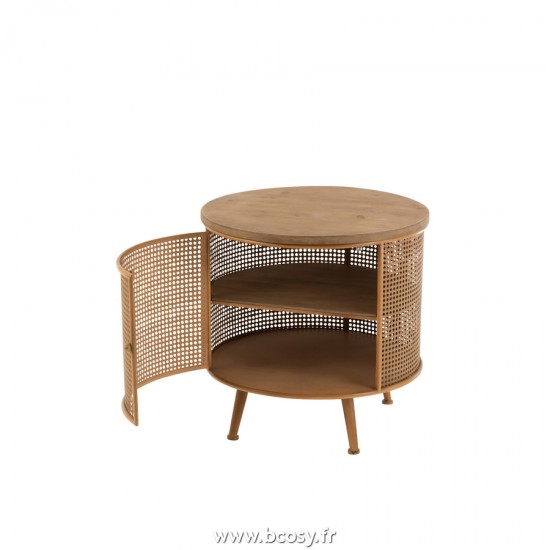 J-Line Armadio Rotondo Metallo/Legno Marrone