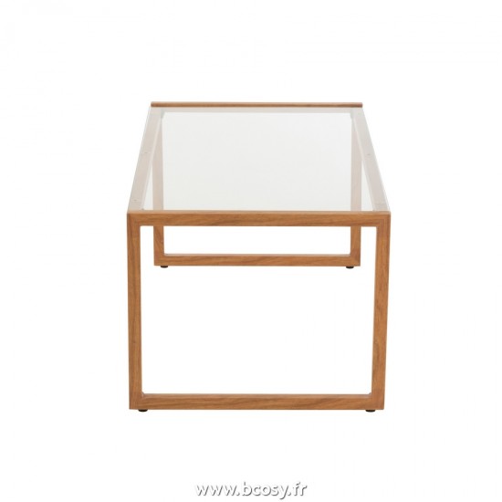 J-Line tables de salon basse Jolipa J Line Jline Table De Salon Rectangulaire Metal Verre Naturel