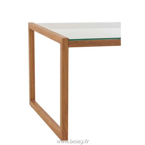 Jolipa J Line Jline Table De Salon Rectangulaire Metal Verre Naturel