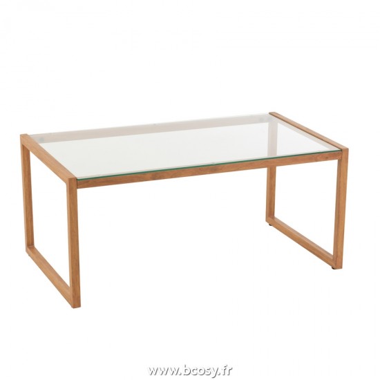 J Line Table de Salon Ronde Metal Verre Naturel L50xB91xH40 cm Jline 20086 by Jolipa 20086