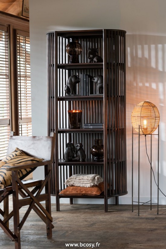 J-Line Lampadaires Lampes Raides Debouts Sur Pied De Sol J Line Lampe Sur Pied Avec Cadre Metal Rotin Naturel