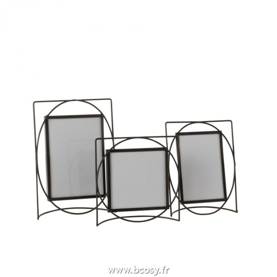 J-Line cadre cadres photo Jolipa J Line Jline Cadre Photo Rectangle Metal Verre Marron Fonce Large
