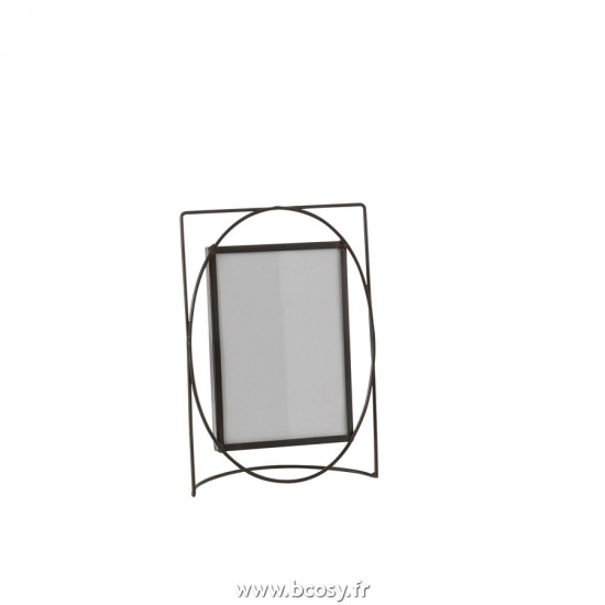 J Line Cadre Photo Rectangle Metal Verre Marron Fonce Large L18xB7xH25 cm Jline 20404 by Jolipa 20404