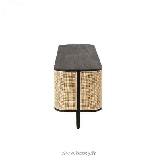 J-Line armoires meubles tele tv de television télévision Jolipa J Line Jline Meuble Tv Molly Bois Exotique Rotin Noir