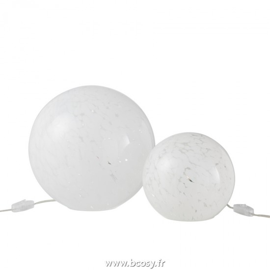 Jolipa J Line Jline Lampe Dany Taches Rond Verre Blanc Large