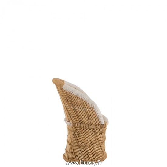 J-Line chaises de repas Jolipa J Line Jline Siège Dossier Bambou Naturel Blanc Enfant