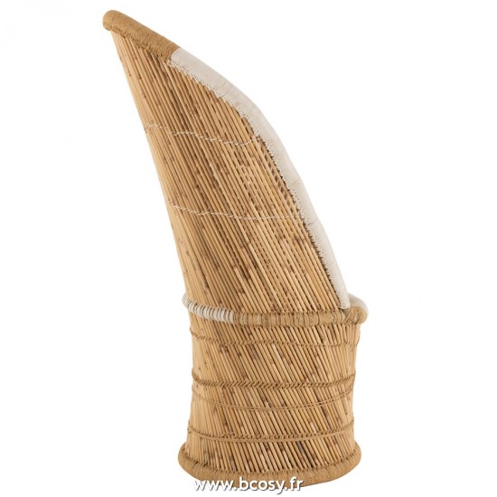 J-Line chaises de repas Jolipa J Line Jline Siège Dossier Bambou Naturel Blanc Adulte