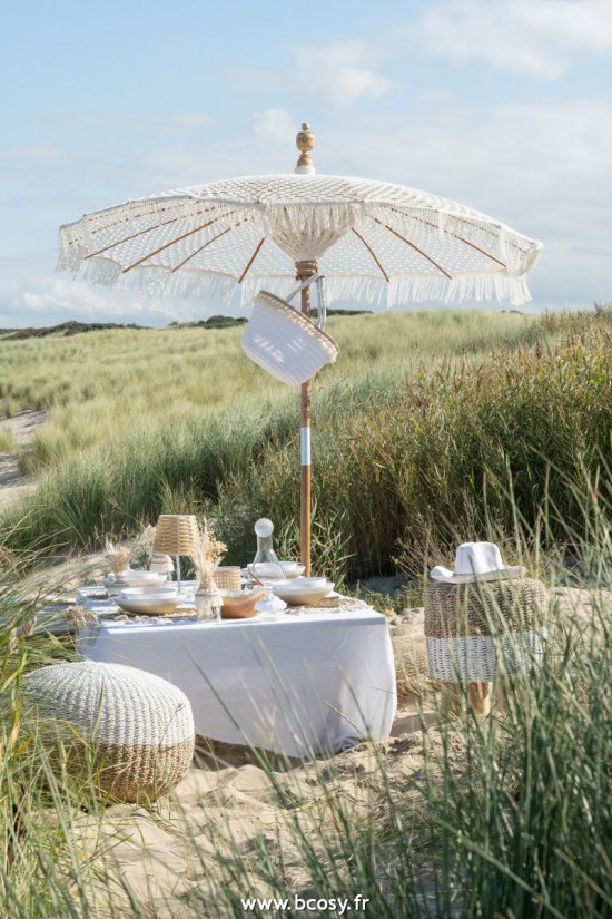 Jolipa J Line Jline Pouf Boule Zostere Blanc Naturel