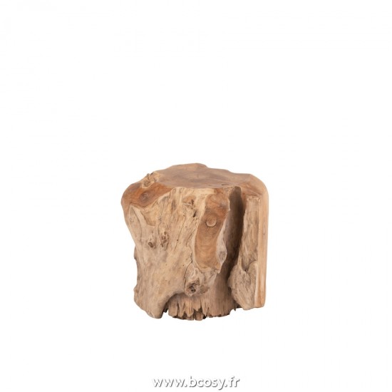 J Line Tabouret Raoul Teck Naturel L40xB40xH40 cm Jline 20976 by Jolipa 20976