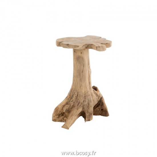 J Line Table Appoint Amy Teck Naturel Large L40xB40xH65 cm Jline 21123 by Jolipa 21123