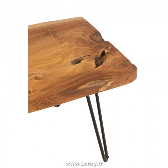 J-Line tables d appoint bouts de canapé Jolipa J Line Jline Tabble Appoint Irreguliere Teck Marron