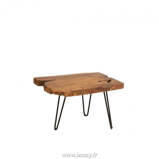 J Line Tabble Appoint Irreguliere Teck Marron L60xB40xH50 cm Jline 21128 by Jolipa 21128