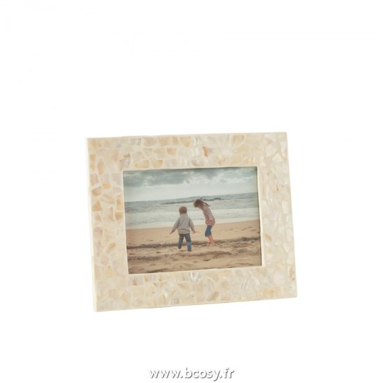 J Line Cadre Photo Nuye Mosaique Mdf Ivoire 12X17Cm L25xB20xH3 cm Jline 21132 by Jolipa 21132