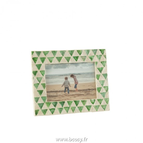 J Line Cadre Photo Nuye Mosaique Mdf Vert 12X17Cm L25xB20xH3 cm Jline 21146 by Jolipa 21146