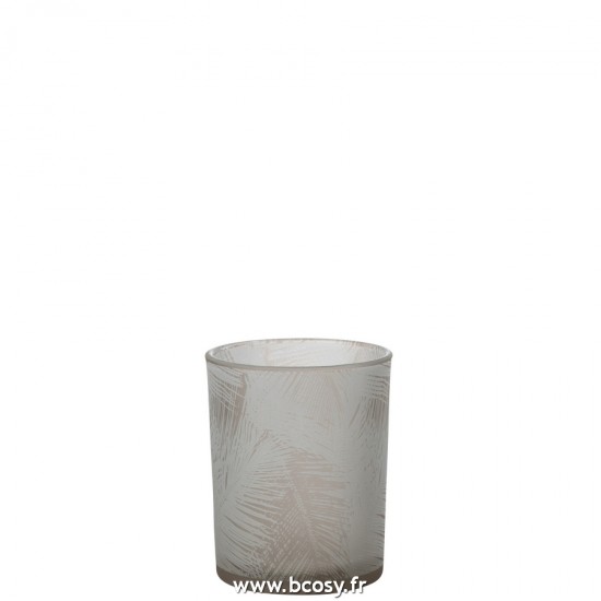 J-Line photophores Jolipa J Line Jline Photophore Feuilles Verre Beige Medium