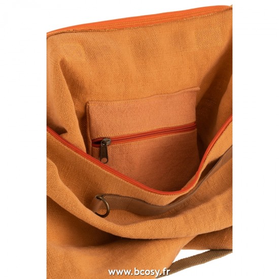 Jolipa J Line Jline Sac De Plage En Jute Lavée Orange