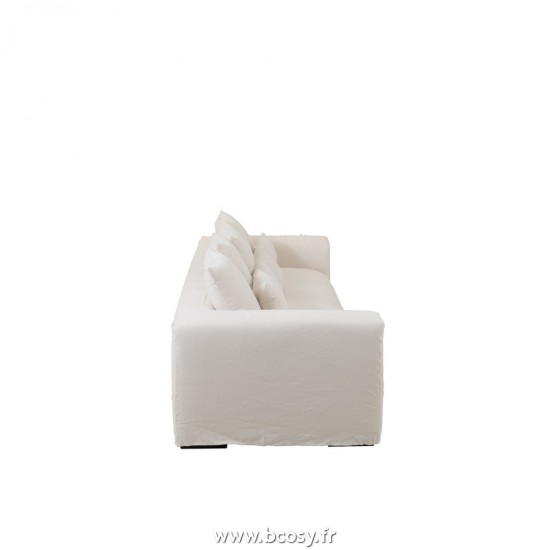 Jolipa J Line Jline Housse Pour Fauteuil 9Coussins Monaco Lin Xl Blanc Marshmallow