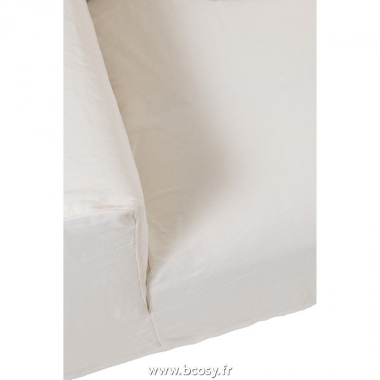 J-Line Fodera Per Divano + 9Cuscino Monaco Lino Xl Bianco Marshmallow