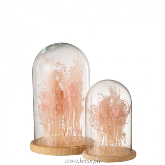 J-line 22250 Jolipa JLine objets deco cloche en verre avec objet