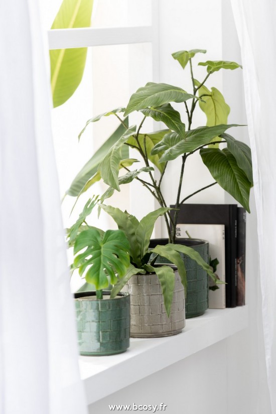 Jolipa J Line Jline Cachepot Carre Ceramique Beige Gris Medium