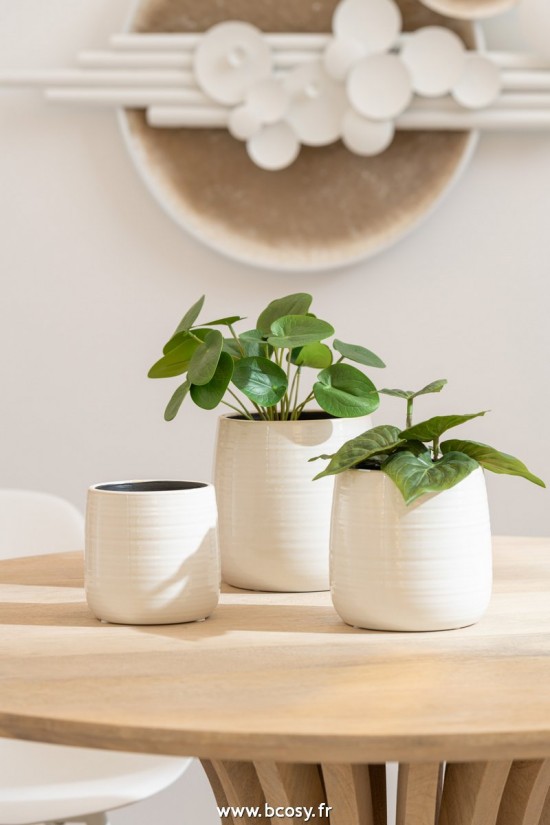 Jolipa J Line Jline Cachepot Uni Ceramique Blanc Medium