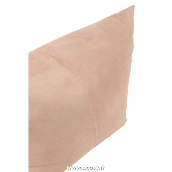 J-Line poufs Jolipa J Line Jline Pouf Melissa Carre Cuir Rose