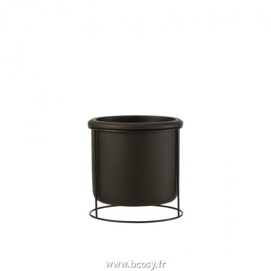 J-Line cachepots de fleur Jolipa J Line Jline Cachepot Suspendu Ciment Noir Small